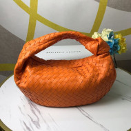 Bottega Veneta Medium BV Jodie Woven Lambskin Hobo Bag Orange 2020