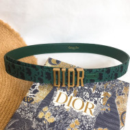 Dior Oblique Canvas Belt 2cm/3cm with DIOR Buckle Green 2021