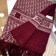 Dior Cashmere Shawl/Blanket 140x180cm Burgundy 2021 110235