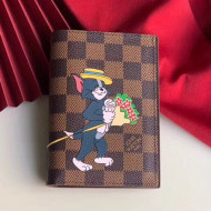 Louis Vuitton Damier Ebene Canvas Tom and Jerry Print Passport Cover N64411 2019