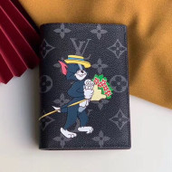 Louis Vuitton Monogram Eclipse Canvas Tom and Jerry Print Passport Cover M64411 2019