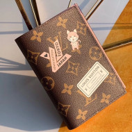 Louis Vuitton Monogram Canvas Cat Print Passport Cover M64411 2019