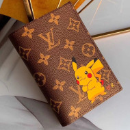 Louis Vuitton Monogram Canvas Pikachu Print Passport Cover M64411 Coffee 2019