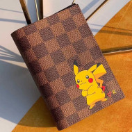 Louis Vuitton Damier Ebene Canvas Pikachu Print Passport Cover M64411 2019