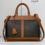 Celine Medium Cabas De France Bag in Triomphe Canvas Tan Brown 2021