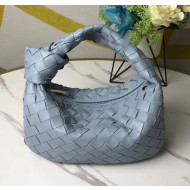 Bottega Veneta Mini BV Jodie Woven Lambskin Hobo Bag Blue 2020