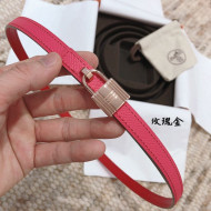 Hermes Leather Belt 13mm with Lock Buckle Pink 2021