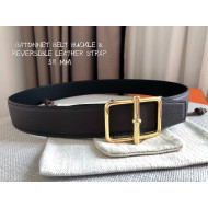 Hermes Batonnet Belt Buckle & Reversible Leather 38mm Coffee Brown/Gold 2021