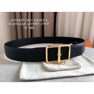 Hermes Batonnet Belt Buckle & Reversible Leather 38mm Black/Gold 2021