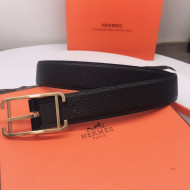 Hermes Batonnet Belt Buckle & Reversible Leather 32mm Black/Gold 2021