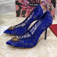 Dolce&Gabbana DG Lace High- Heel Pumps 10.5cm Blue 2021