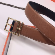 Hermes Batonnet Belt Pink Buckle 38mm Brown/Gold 2021