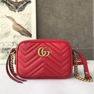 Gucci GG Marmont Matelassé Mini Shoulder Bag 448065 Red 2022