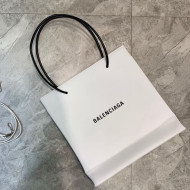 Balenciaga Litchi-Grained Calfskin Small Vertical Shopping Tote Bag 201016 White 2020