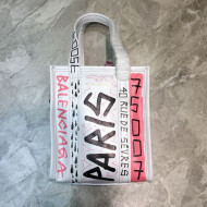 Balenciaga Bazar Mini Shopping Tote Bag in Graffiti Leather 201016 White/Pink/Black 2020