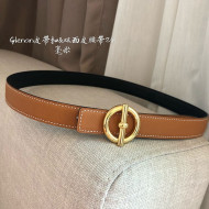 Hermes Glenan Reversible Calfskin Belt 24mm with Ring Buckle Brown/Gold 2021