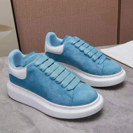 Alexander Mcqueen Suede and Calfskin Sneakers Light Blue 2021