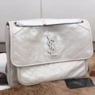 Saint Laurent Large Niki Chain Bag in Vintage Leather 498830 White 2019