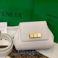 Bottega Veneta Mini Belt Bag in Textured Leather White 2020