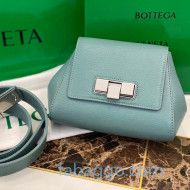 Bottega Veneta Mini Belt Bag in Textured Leather Blue Seafoam 2020