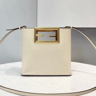 Fendi Way Leather Small Tote Bag White 2021 8506S