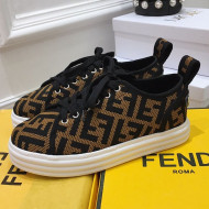 Fendi Rise FF Leather Sneakers Brown 2021