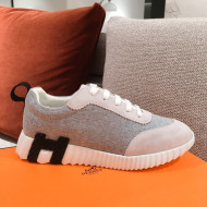 Hermes Bouncing Canvas Sneakers Grey 2021 08 (For Women and Men)