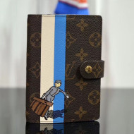 Louis Vuitton Monogram Canvas Print Small Ring Agenda Book Cover R20005 Blue 06 2019