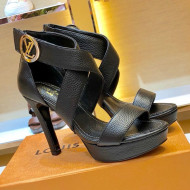 Louis Vuitton Horizon LV Circle Platform High-Heel Sandal Black 2019