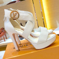 Louis Vuitton Horizon LV Circle Platform High-Heel Sandal White 2019