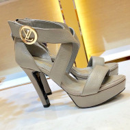 Louis Vuitton Horizon LV Circle Platform High-Heel Sandal Grey 2019