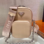 Prada Saffiano Leather Mini Bag 1BH183 Beige 2021