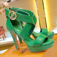 Louis Vuitton Horizon LV Circle Platform High-Heel Sandal Green 2019