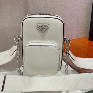 Prada Saffiano Leather Mini Bag 1BH183 White 2021