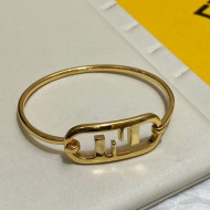 Fendi FF Logo Bracelet Gold 2021 77