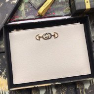 Gucci Zumi Grainy Leather Pouch 570728 White 2019