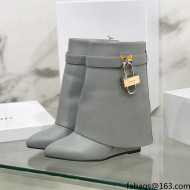 Givenchy Shark Lock Ankle Boots in Leather Grey 2021