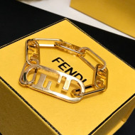 Fendi O'Lock FF Logo Bracelet Gold 2021 89