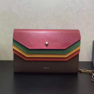 Gucci Rainbow Leather Shoulder Bag With Chain 2017