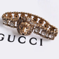 Gucci Lion Head Crystal Bracelet 2019