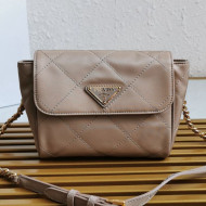 Prada Quilted Nylon Mini Bag 1BD619 Beige 2021