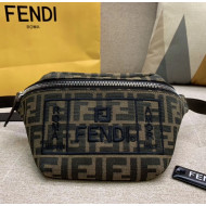 Fendi FF Logo Fabric Embroidery Belt Bag Black 2020