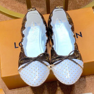 Louis Vuitton Monogram Canvas and Studded Patent Leather Flat Ballerinas White 2019