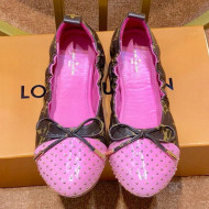 Louis Vuitton Monogram Canvas and Studded Patent Leather Flat Ballerinas Pink 2019