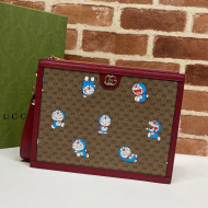 Doraemon x Gucci GG Canvas Pouch 647804 Red/Blue 2021