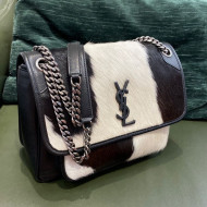 Saint Laurent Niki Cow Hair Medium Bag 633158 Black/White 2021