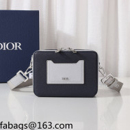 Dior Grained Calf Leather Messenger Bag Navy Blue 2021