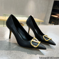 Valentino VLOGO SIGNATURE Calfskin Pump with 8cm Heel Black 2022