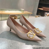 Valentino VLOGO SIGNATURE Calfskin Pump with 4cm Heel Nude 2022