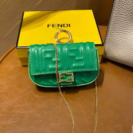 Fendi FF Leather Nano Baguette Charm Green 2021